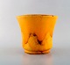 Svend Hammershøi for Kähler, Denmark. Vase / flower pot in glazed stoneware. 
Beautiful yellow uranium glaze. 1930 / 40