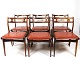 Set of 6 Chairs - Model 138 - Dark Red Leather - Rosewood - Johannes Andersen - 
Danish Design - 1960