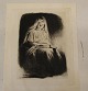 Frans Schwartz 1850-1917, maler og raderer Nr 62 1898 ”Kvinden med lampen” 
Lysmål 23 x 18 cm
