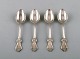 Hallbergs Guldsmeds Ab, Sweden. Set of four "Olga" teaspoons in silver. Dated 
1946.

