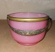 Pink sugar bowl with handle