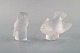 Lalique. Owl and bird in clear art glass. 1960