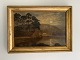Moonlight/lunar painting by Edward Henry Holder, presumably from Friars Crag, 
Derwentwater, UK, Full Moon 1880s oil on canvas