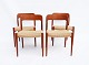 A set of four dining chairs, model 75, in teak and papercord by N.O. Møller from 
the 1960s.
5000m2 showroom.