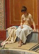 Dansk 
Kunstgalleri 
presents: 
Young 
woman in 
Turkish bath 
looking at 2 
lizards" Oil 
painting on 
canvas.