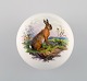 Meissen lidded jar in hand-painted porcelain with hare. 20th century.
