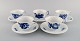 Five Royal Copenhagen Blue Flower angular teacups with saucers in porcelain. 
Model number 10/8500.
