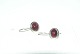 Earrings in Silver with reddish stones
