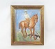 Oil painting with horse motif and with gilded frame.
5000m2 showroom.