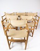 Set of six folding chairs, model J102, designed by Ditte & Adrian Heath for FDB 
Furniture from the 1970s.
5000m2 showroom.
