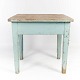 Low wooden side table with original light blue paint, in great antique condition 
from 1860. 
5000m2 showroom.