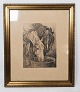 Original etching with horse motif and with gilded frame by Karl Hansen Reistrup  
1863-1929.
5000m2 showroom.