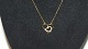 Elegant # Necklace with heart pendant and brilliant in 14 carat gold