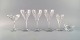 Val St. Lambert, Belgien. Fem Lalaing glas og skylleskål i klart mundblæst 
krystalglas. Midt 1900-tallet.
