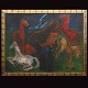 Jens Søndergaard, Denmark, 1895-1957, oil on canvas. "Horses". Signed and dated 
1932. Visible size: 167x208cm. With frame: 185x226cm