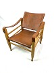 Aage Bruun & Søn: Beech wood safari chair with leather in the back and seat from 
the 1960s. 5000m2 exhibition
Great condition
