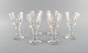 Baccarat, France. Six art deco red wine glasses in clear mouth-blown crystal 
glass. 1930s.

