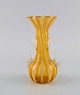 Murano vase med hanke i gult og klart mundblæst kunstglas. Italiensk design, 
1960/70