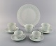Friedl Holzer-Kjellberg (1905-1993) for Arabia. Two sets of coffee cups with 
saucers, creamer and dish in rice porcelain. Mid-20th century.
