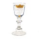 Aabenraa Antikvitetshandel præsenterer: Bøhmisk glas med emaljedekoration. Med inskription "Behrend Frueichs ...