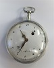 Öhman, Stockholm. Silver pocket watch. The clock works. Diameter 60 mm. There is 
minor damage to the dial. Key included.