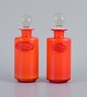 Michael Bang for Holmegaard.
Oil and vinegar containers in orange and white art glass.