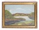 Maleri, træplade, guldramme, landskab, 1930, 29,5x40
Flot stand
