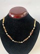 Halskæde smykke med perler i 14 karat Guld 585