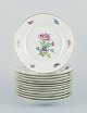 Bing & Grøndahl, Saxon Flower, a set of twelve lunch plates.