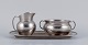 Just Andersen, creamer and sugar bowl on tray in pewter.