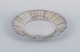 WMF, Germany. Large "Ikora" Art Deco bowl with three feet, silver-plated with brass inlay.