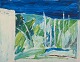 Örjan Wikström, born 1948, Swedish artist, active in Stockholm and Paris, oil on canvas.Abstract composition.