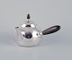 Georg Jensen teapot in sterling silver with an ebony handle and lid knob.