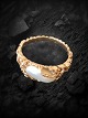 Aage Weimar 14 carat gold ring with beautiful natural pearl inlay. size 52.