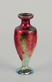Fauré et Marty for Limoges, France.
Small enamelwork vase with polychrome enamel decoration.