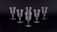 A set of six mouth-blown French red wine glasses in crystal glass.