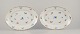 Meissen, Germany. Two oval serving platters in porcelain.Hand-painted with polychrome floral motifs.