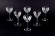 Val St. Lambert, Belgium.
A set of six Art Deco white wine glasses in crystal.