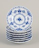 Royal Copenhagen, a set of seven Blue Fluted Half Lace caviar bowls/butter pats.