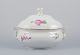 Meissen, Germany, large "Pink Rose" lidded soup tureen with handles.