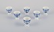 Royal Copenhagen Blue Fluted Half Lace, a set of six egg cups.