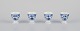 Royal Copenhagen Blue Fluted Half Lace, a set of four egg cups.