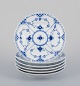 Royal Copenhagen Blue Fluted Half Lace, a set of six plates.