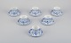 Royal Copenhagen Blue Fluted Full Lace, six pairs of coffee cups.