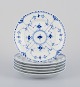 Royal Copenhagen Blue Fluted Half Lace, a set of six lunch plates.