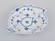 Royal Copenhagen Blue Fluted Half Lace, leaf-shaped dish with handle.