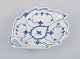 Royal Copenhagen Blue Fluted Half Lace, leaf-shaped dish with handle.