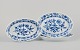 Meissen, Germany. Blue Onion pattern. Two oval plates and one oval bowl.