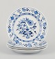 Meissen, Germany. Blue Onion pattern. Four deep dinner plates.