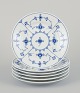 Royal Copenhagen Blue Fluted Plain, set of six cake plates in hand-painted 
porcelain.